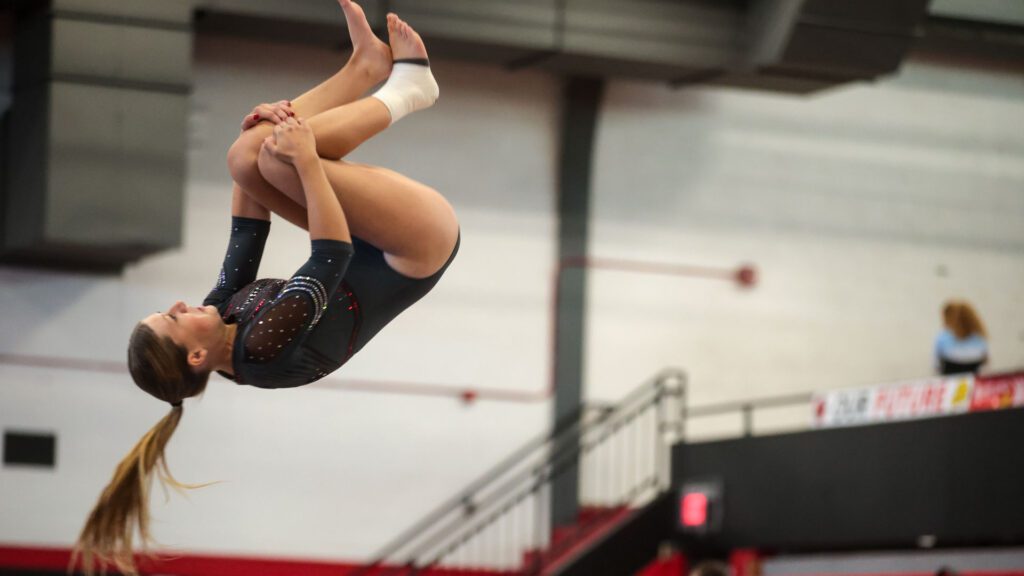 Lawrence, Free State FireLions Gymnastics at Sunflower League championship meet-17